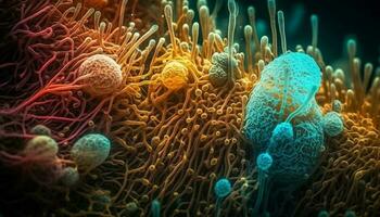 unter Wasser Krebs Zelle Forschung offenbart atemberaubend Biologie generiert durch ai foto