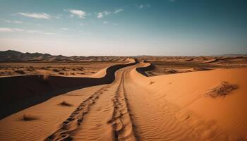 majestätisch Sand Düne Kurven scheinen im Sonnenlicht Safari generiert durch ai foto