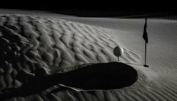 Einsamkeit im das wellig Sand Dünen Landschaft generiert durch ai foto