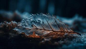 ein Single Gelb Blatt Stürze anmutig unter Wasser generiert durch ai foto