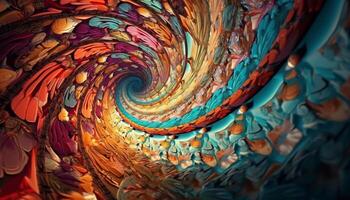 beschwingt Farben und abstrakt Formen erstellen ein futuristisch Fisch Hintergrund generiert durch ai foto