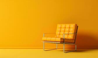 Single Sessel isoliert auf Gelb Hintergrund mit Kopieren Raum foto