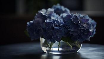 frisch Hortensie Strauß bringt Sommer- Romantik drinnen generiert durch ai foto