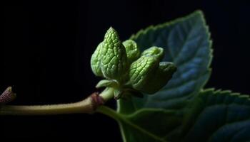 frisch Grün Blätter und Blütenblätter blühen im Frühling generiert durch ai foto