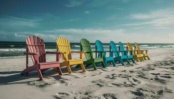 still Szene Sonne, Sand, und Meer Entspannung generiert durch ai foto