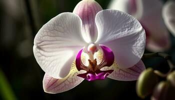 exotisch Motte Orchidee Blüten mit Eleganz und Zerbrechlichkeit generiert durch ai foto