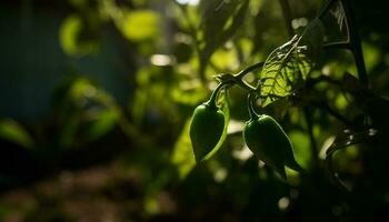 reif Tomate auf Zweig, frisch organisch Salat generiert durch ai foto