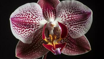 ein Single Motte Orchidee blühen strahlt aus Eleganz generiert durch ai foto