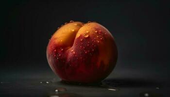 saftig Apfel spiegelt Frische von Natur im sauber immer noch Leben generiert durch ai foto