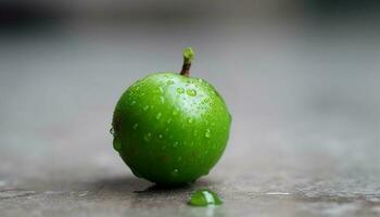 saftig reif Apfel spiegelt Natur Frische im ein nass fallen generiert durch ai foto