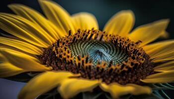 beschwingt Sonnenblume Blüte, ein Single Objekt von Schönheit im Natur generiert durch ai foto