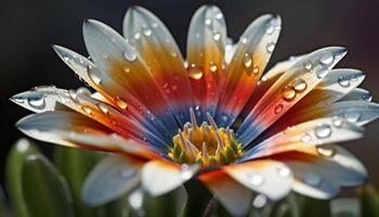 beschwingt Gerbera Gänseblümchen im nass Wiese spiegelt Schönheit im Natur generiert durch ai foto