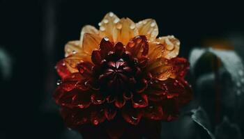 beschwingt Gerbera Gänseblümchen, Single Blume, Rosa und Gelb Blütenblätter generiert durch ai foto