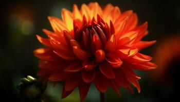beschwingt Dahlie Blüte, ein platzen von Rosa und Gelb Schönheit generiert durch ai foto