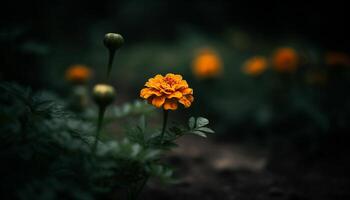 beschwingt Wildblume Wiese im Sommer- Sonnenuntergang, schließen oben von Gelb Blütenblätter generiert durch ai foto