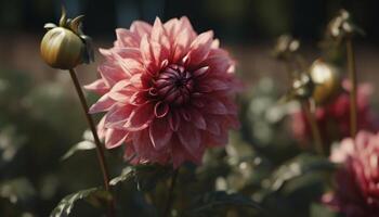 beschwingt Strauß Vitrinen Natur Schönheit im multi farbig Blumen- Dekoration generiert durch ai foto