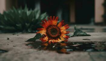 beschwingt Sonnenblume blühen im Natur formal Garten, draußen im Sommer- generiert durch ai foto