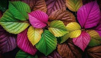 beschwingt Herbst Laub Vitrinen Natur Schönheit im multi farbig Muster generiert durch ai foto