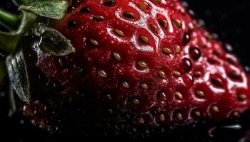 saftig Erdbeere Scheibe, reif und frisch, ein gesund Sommer- Snack generiert durch ai foto