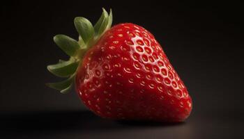 saftig reif Erdbeere, ein gesund Snack zum ein beschwingt Sommer- generiert durch ai foto