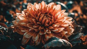 beschwingt Gelb Chrysantheme blühen im ein Grün Natur Hintergrund generiert durch ai foto