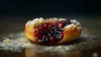 rustikal Schüssel von frisch organisch Frucht, ein Süss Sommer- Snack generiert durch ai foto