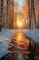 atemberaubend Fotografie von ein gefroren Wald. ai generativ foto