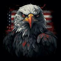 amerikanisch kahl Adler Flagge Patriotismus. symbolisieren amerikanisch Freiheit, das majestätisch kahl Adler steigt an hoch. foto