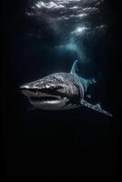 schwarz Hai, beseitigen Licht. ai generativ foto