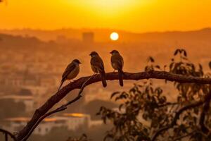 Vögel auf das Baum im Jerusalem. ai generativ foto