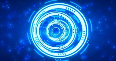 abstrakt runden Blau Ring von Linien hud Elemente Kreise Energie futuristisch wissenschaftlich Hi-Tech Digital abstrakt hud Hintergrund foto