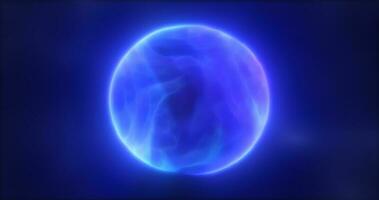 abstrakt Blau Energie Kugel runden glühend magisch Digital futuristisch Raum Hintergrund foto