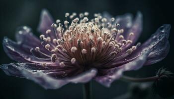 Sanft Fokus auf lila Blume Kopf Pollen Wachstum generiert durch ai foto