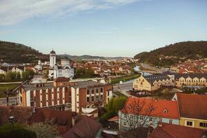 ein schön mittelalterlich Zitadelle Stadt von sighisoara im das Herz von Rumänien, Siebenbürgen Reise Ziel im östlichen Europa. foto