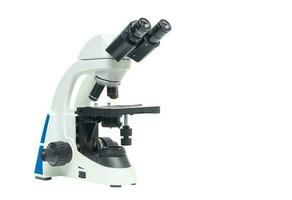 Mikroskop isoliert auf Weiß Hintergrund mit Ausschnitt Weg, foto