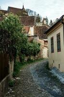 ein schön mittelalterlich Zitadelle Stadt von sighisoara im das Herz von Rumänien, Siebenbürgen Reise Ziel im östlichen Europa. foto