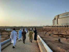 Medina, Saudi Arabien, kann 2023 - - Innere Aussicht von jannat al baqi historisch Friedhof von Medina. diese Friedhof ist gelegen in der Nähe von Masjid ein Nabawi im Medina. foto