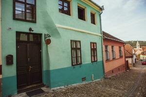 ein schön mittelalterlich Zitadelle Stadt von sighisoara im das Herz von Rumänien, Siebenbürgen Reise Ziel im östlichen Europa. foto