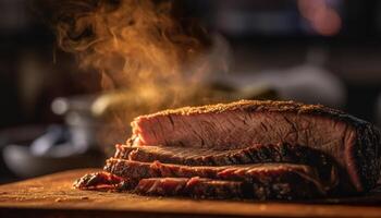 gegrillt Lendenstück Steak, frisch und saftig generiert durch ai foto