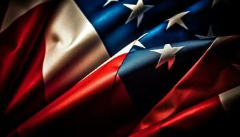 glatt Seide winken amerikanisch Flagge symbolisiert Patriotismus generiert durch ai foto