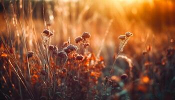 Wildblumen blühen im Wiese, geküsst durch Sonnenlicht generiert durch ai foto