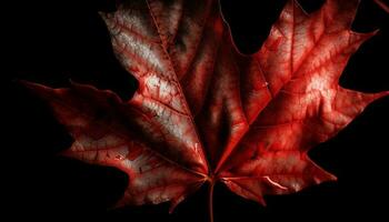 beschwingt Herbst Ahorn Blatt, Schönheit im Natur generiert durch ai foto