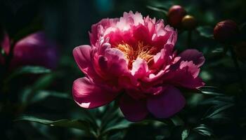 beschwingt Dahlie Strauß bringt Romantik und Schönheit zu formal Gardens generativ ai foto