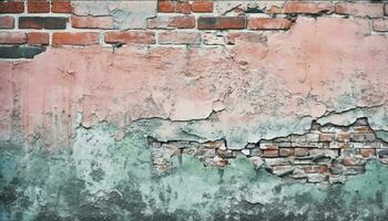 rostig Backstein Mauer mit Grunge Muster und texturiert bewirken generiert durch ai foto
