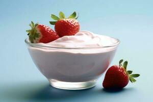 Erdbeere Joghurt Essen Fotografie ai generiert foto