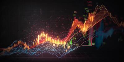 ai generativ. ai generiert. Geschäft Diagramm Daten Forex Lager Finanzen grapgh. Marketing Einkommen Statistik. Grafik Kunst foto