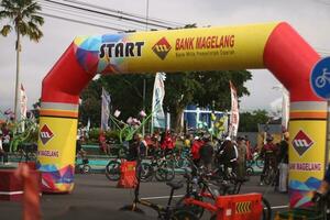 magelang,indonesien.juni 4, 2023-Platz zum beiläufig Fahrrad Star Veranstaltungen im Magelang. foto