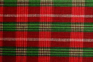 rot Stoff Textil- Muster, Plaid Hintergrund, Leinen- Baumwolle. ai generativ foto