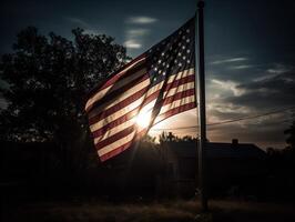 das Dämmerung tanzen mit das amerikanisch Farben foto