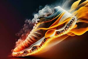 Licht Sport Schuhe Hintergrund generiert durch ai foto